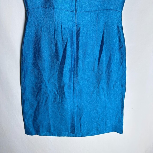 Antonio Melani Sleeveless Sheath Career Dress Turquoise Scoop Neck Size 10 - Picture 8 of 10